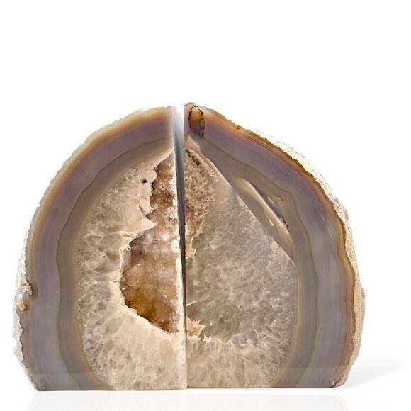 Agate Bookends Crystal Geode Center Natural Stone Book End Bookshelf Decor (FQ) - Picture 16 of 16